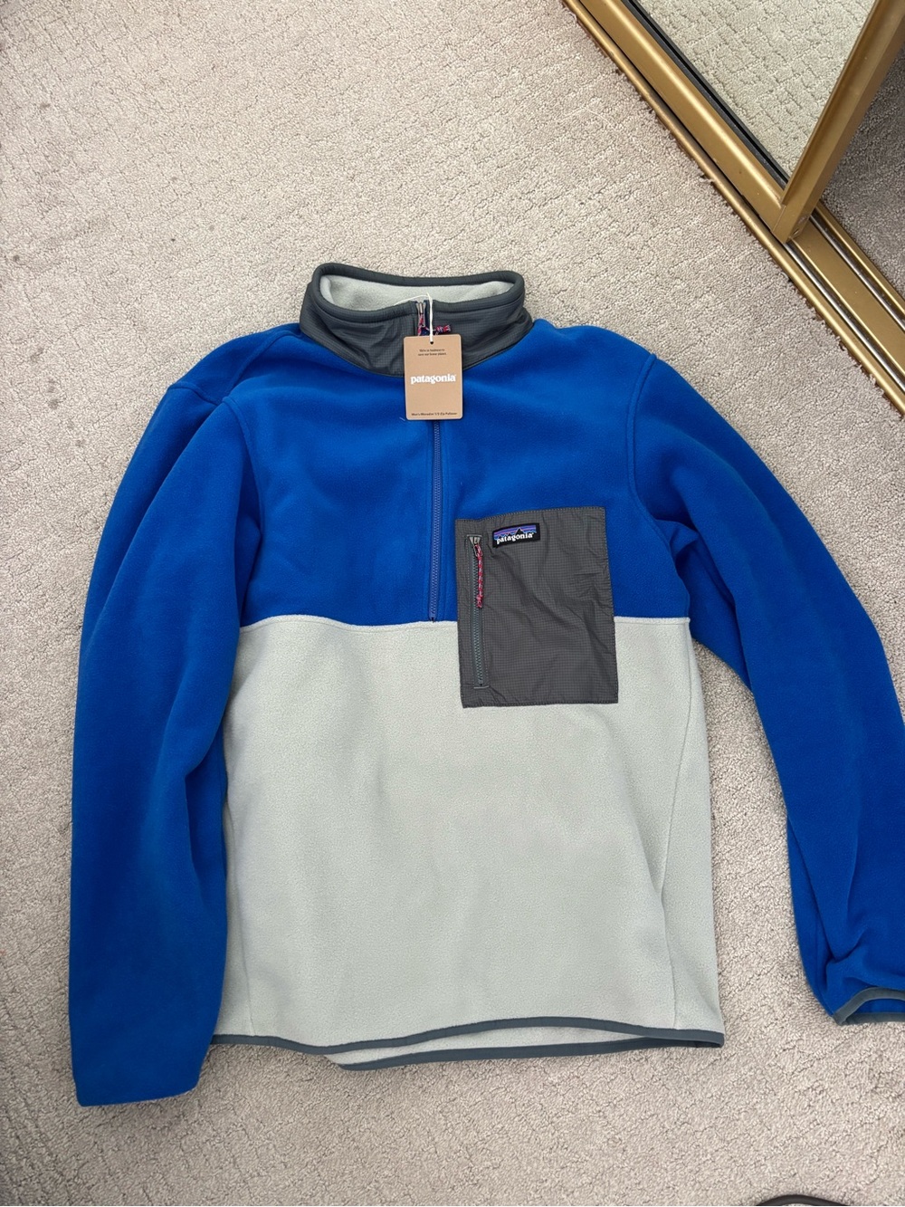 NWT Patagonia Micro Fleece Half Zip Size Medium Sleet Green